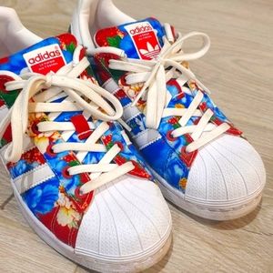 Adidas x The Farm Superstar Oriental Floral Sneakers EUC